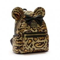 Disney Negozio Mini zaino Minni paillettes leopardato Loungefly più economico